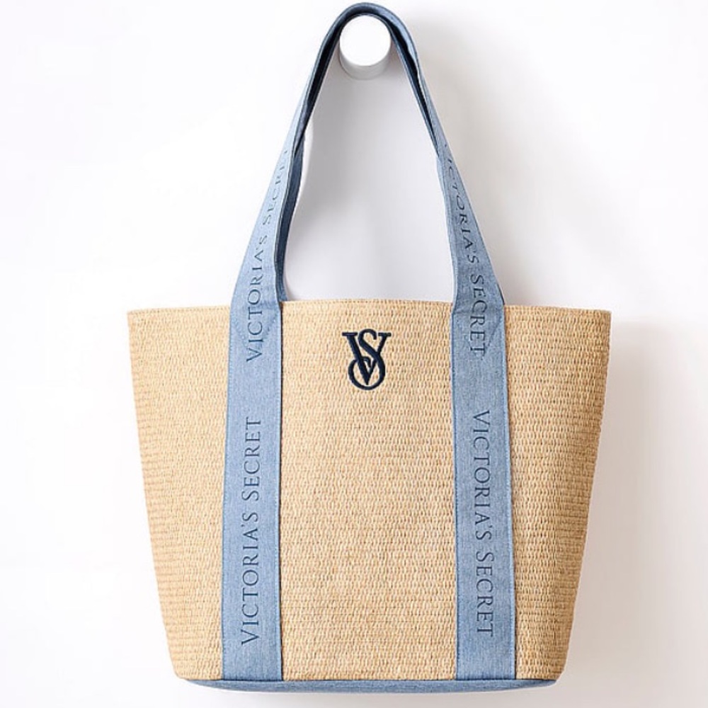 NWT Victoria's Secret Straw Tote Bag